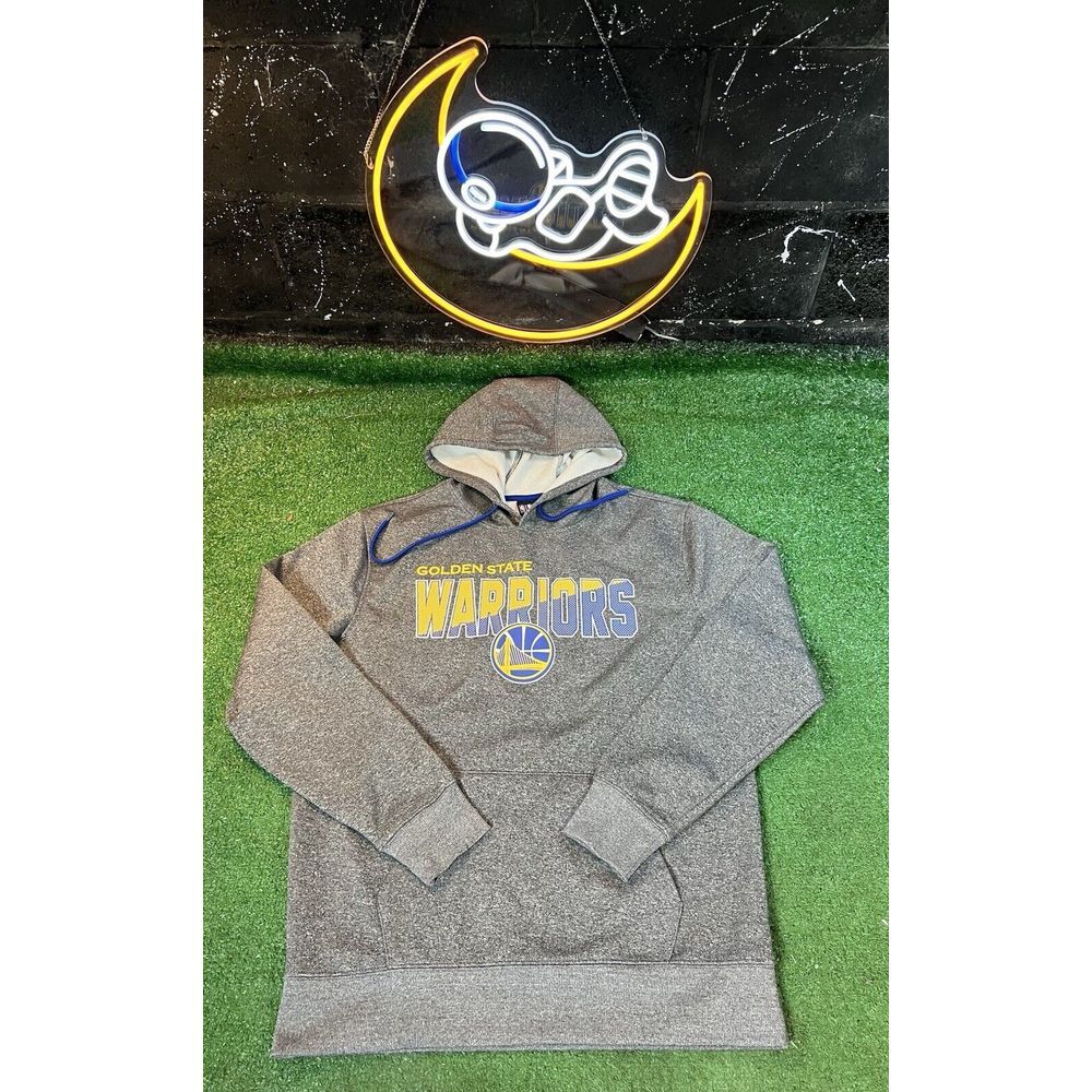 NBA Golden State Warriors Hoodie Gray‎ Essential Fleece Pullover Sweatshirt LG